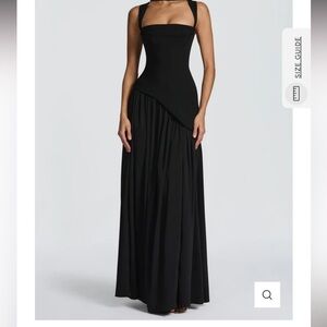 Sidonie Black Asymmetrical Maxi Gown (gown only, scarf not included)